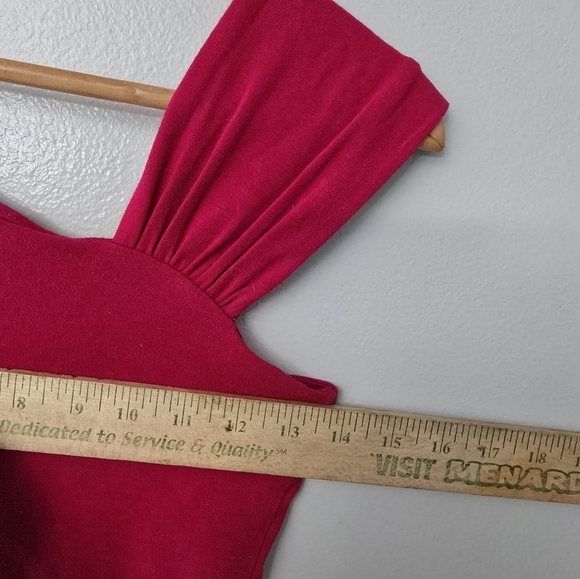 Express XS Pink Shirt Top Y2K Rhinestone Studded Accent Stretch - Picture 6 of 7